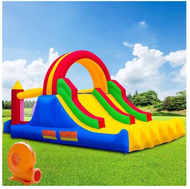 Ballsea Inflatable Bounce House Large Bouncy Castles Dual Slide Trampoline Climbing Wall with Blower for Kids Age 3-10, 4.88 x 2.23 x 2.2m