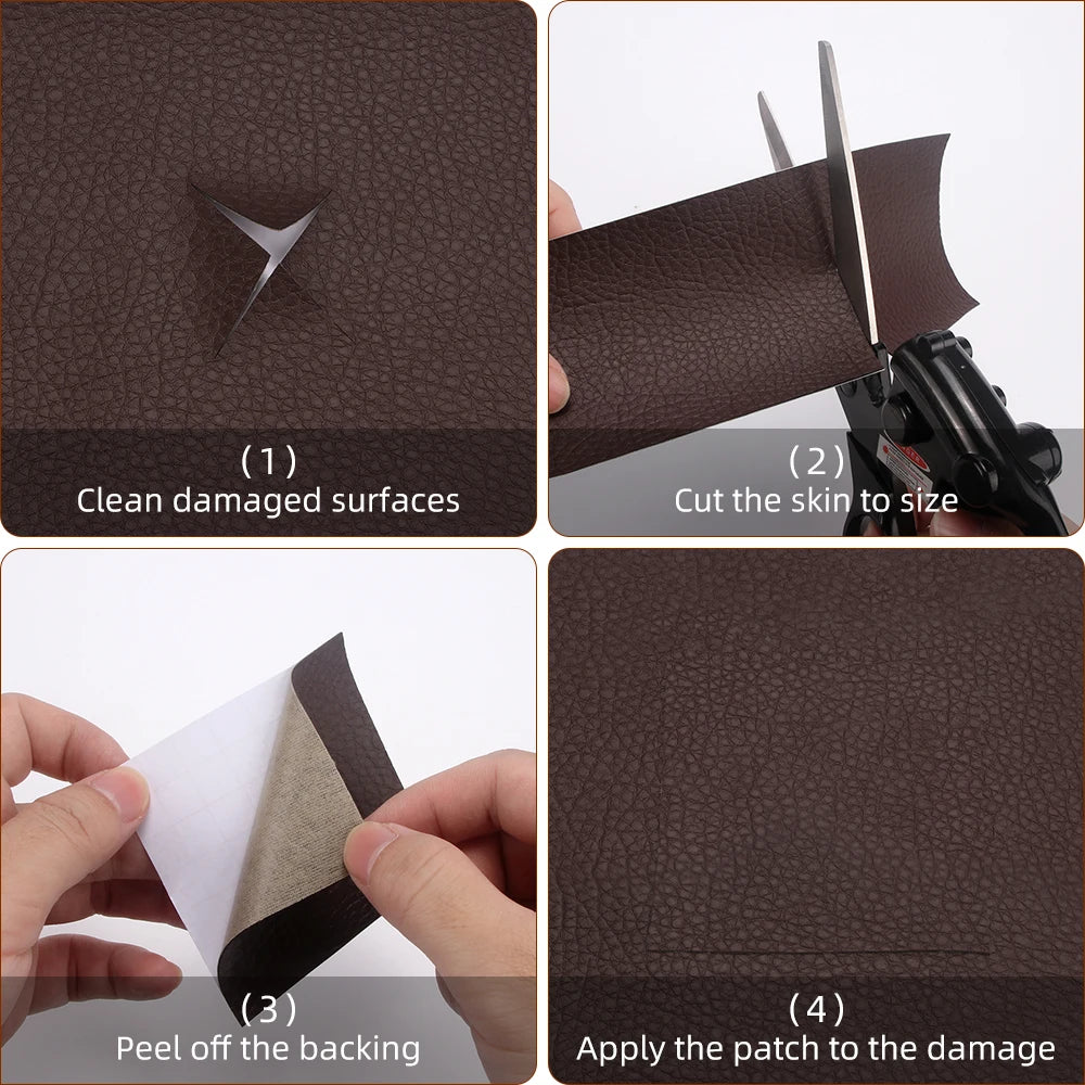 50x137CM Self Adhesive PU Leather Fabric Patch Car Seat Sofa Repairing Patches Stick-On Leather PU Fabrics Stickers Patches